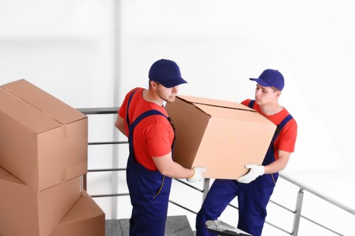 Finsbury Storage team handling recycled materials in a sustainable storage setting