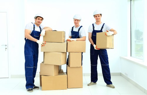 Professional team handling a small flat move