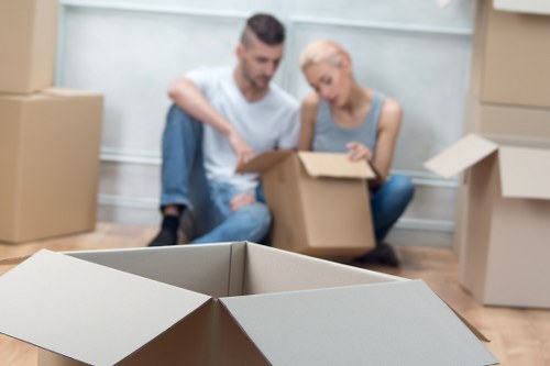 Organized boxes and luggage for student storage in Finsbury