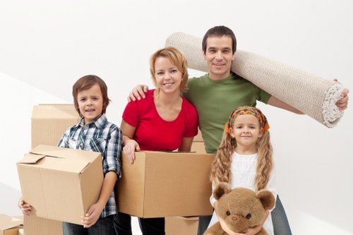 Organized boxes and personal items in Finsbury storage