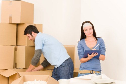 Organised moving day scene for flat removals in Finsbury