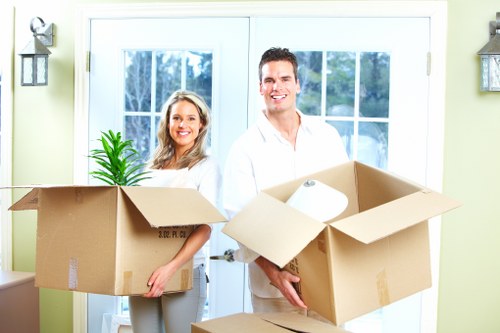 Packing and labeling boxes for office removals in Finsbury