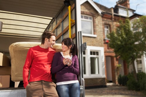 Planning a house move in Finsbury with labeled boxes